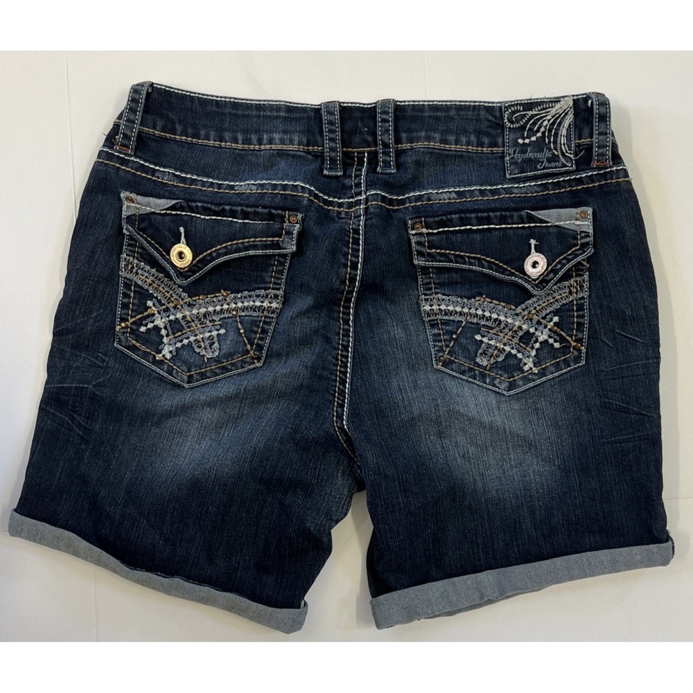 Hydraulic Lola Women's Dark Wash Jean Shorts Size 15/16 - Picture 5 of 5